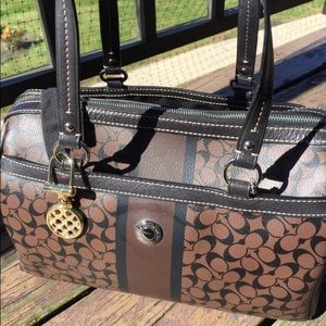 Coach Barrel Style Handbag w/Key Charm